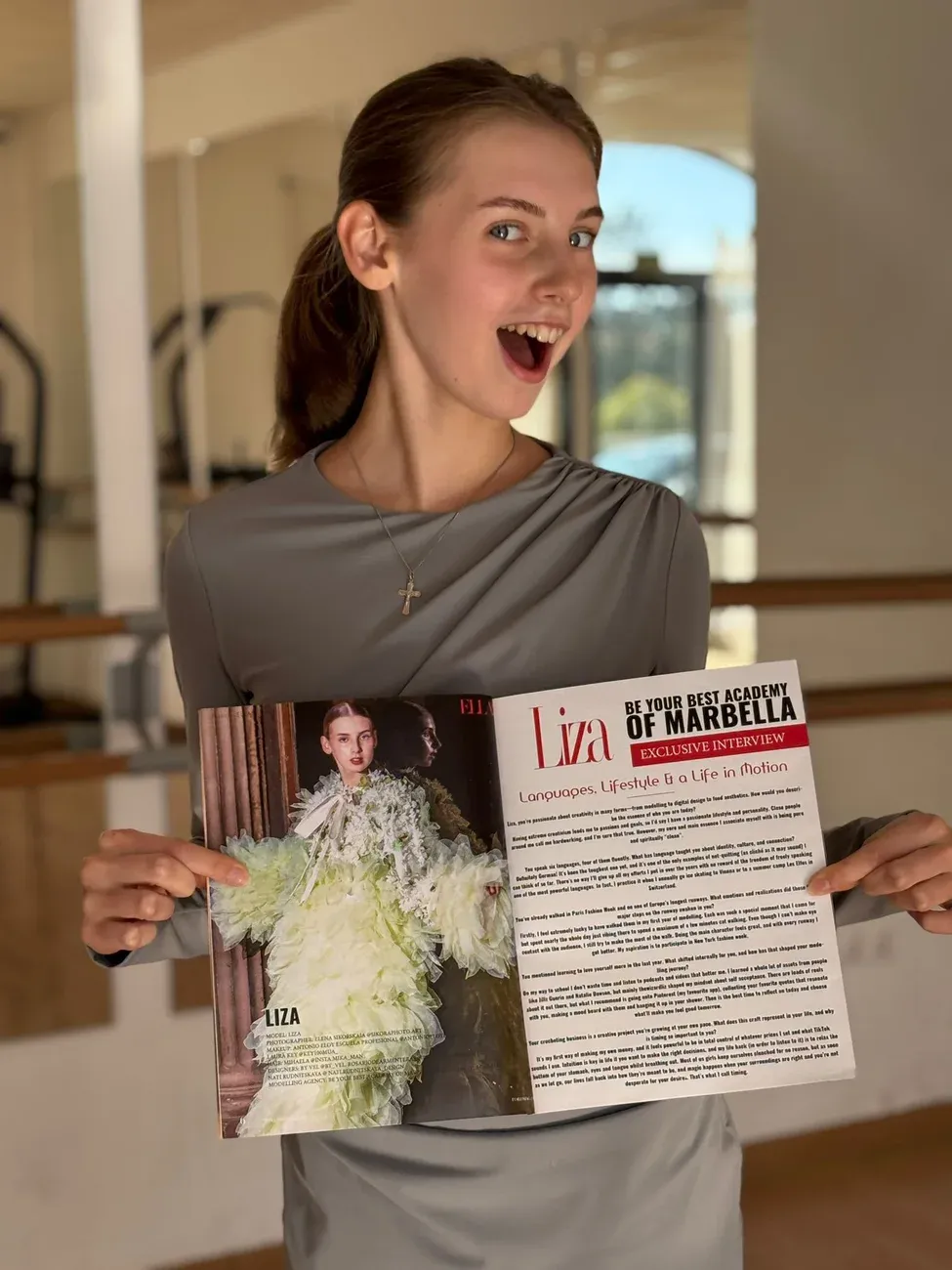 A student of Be Your Best Academy of Marbella featured in LIZA magazine.